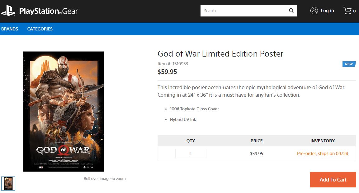 《戰神4》推出限定版實體海報 預購價近60美元