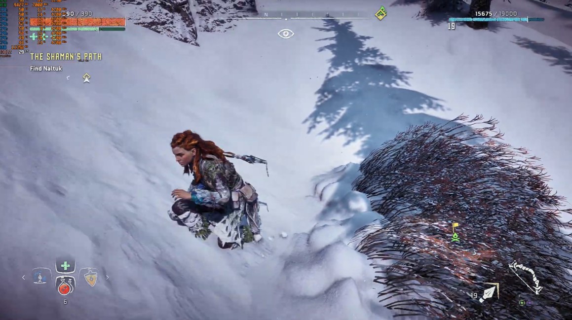 《地平線：期待黎明》PC版積雪沒有變化效果 主角頭髮有BUG