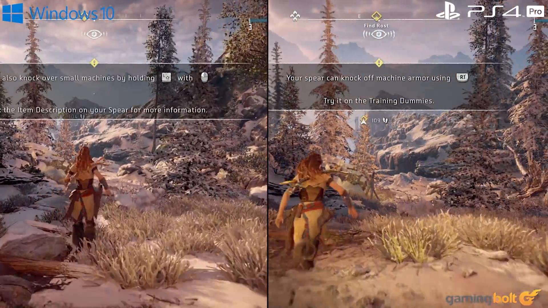 《地平線：期待黎明》PC版與PS4版新對比視頻 PC畫面美