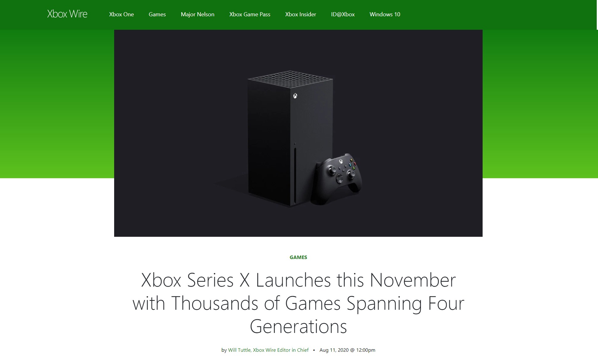 3DM速報：XSX確認11月發售 《最後一戰無限》跳票明年