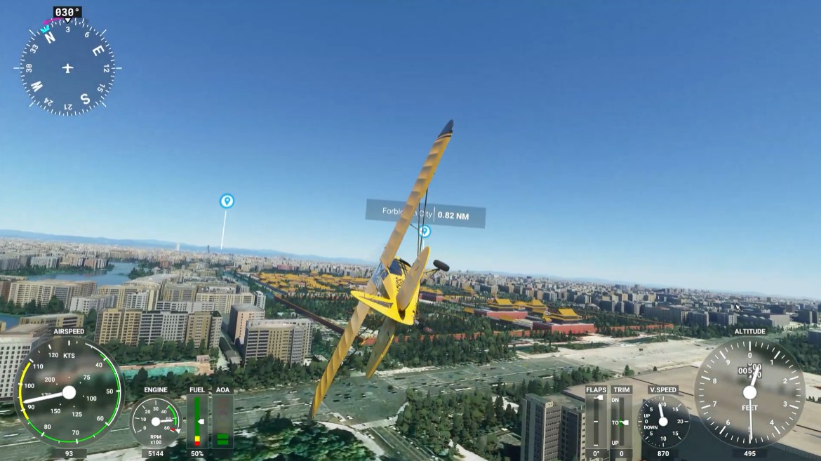 在《微軟飛行模擬》中遊覽北京 地標建築隨便看