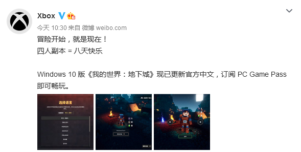 Xbox：PC《我的世界：地下城》現已更新官方中文