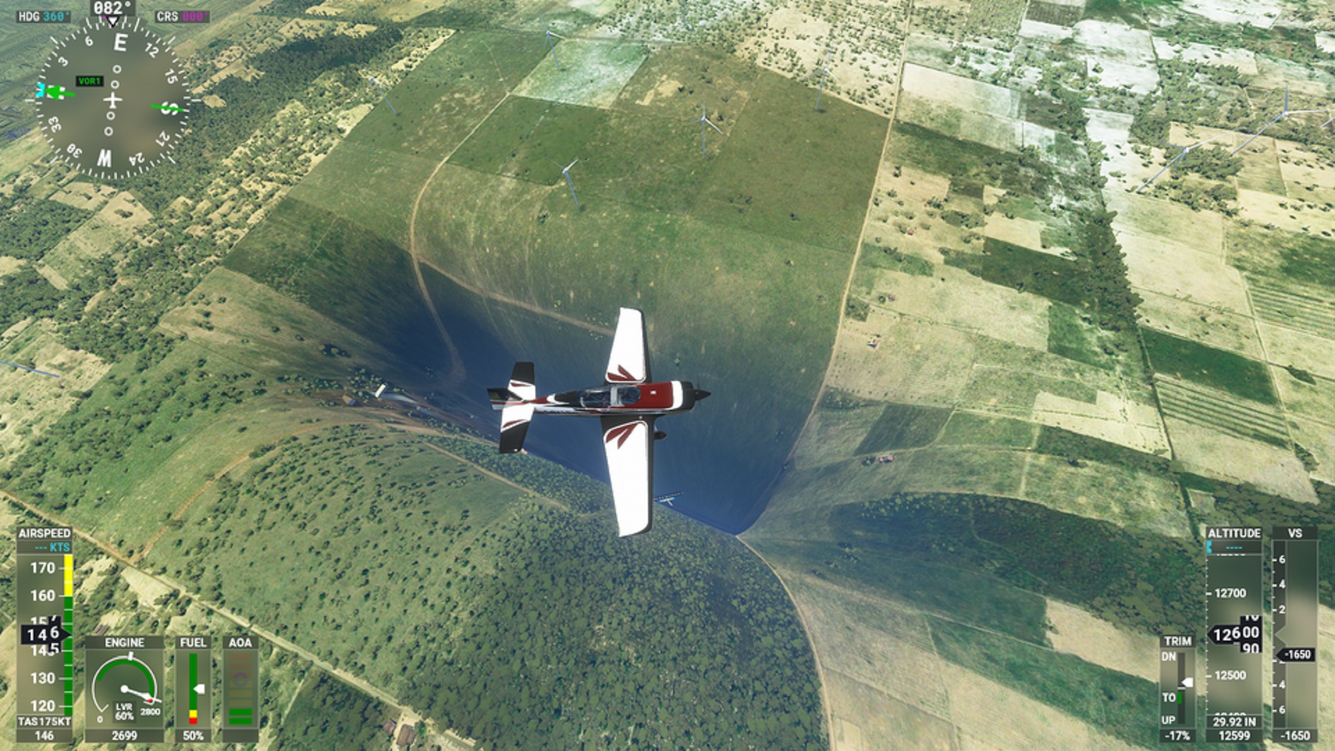 《微軟飛行模擬》遭遇詭異BUG 平地突現巨大深坑