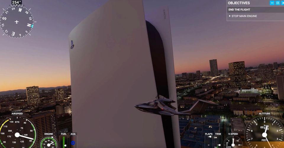PS5和XBX在《微軟飛行模擬》裡都變成了大樓