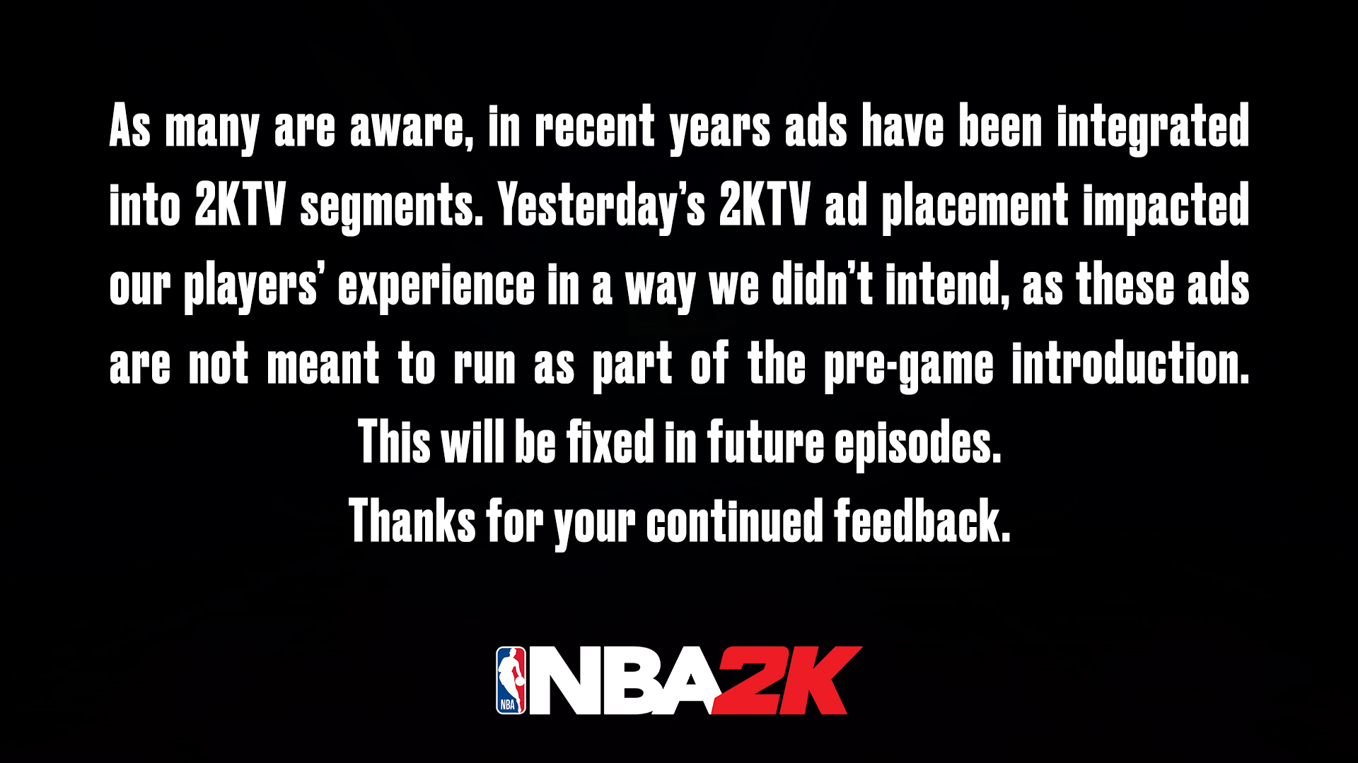 2K回應《NBA 2K21》廣告不可跳過：未來將修複