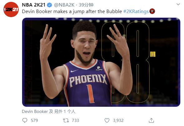 詹皇第一《NBA 2K21》官推陸續公布球員能力值