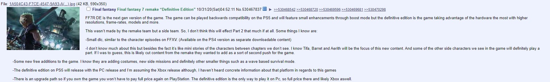 傳聞：《太空戰士7：重製版》決定版將登PS5、PC/Xbox平台 有更高幀數和分辨率