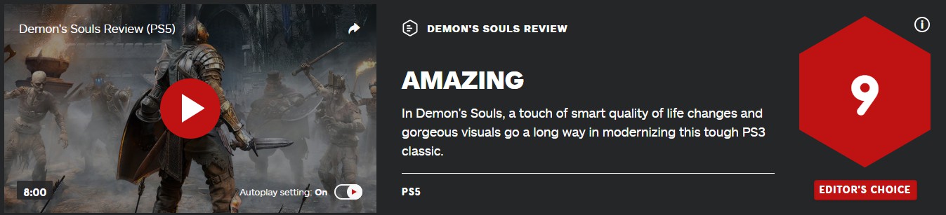 《惡魔靈魂：重製版》IGN評9分 華麗讓人歎為觀止