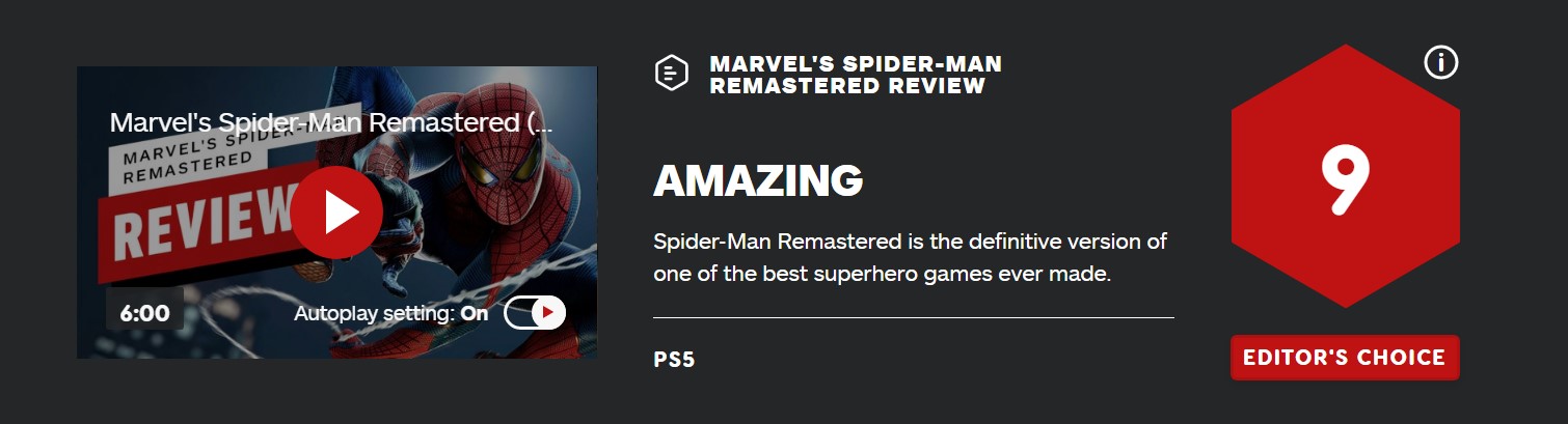 《漫威蜘蛛俠：重製版》IGN 9分：最棒超英遊戲終極版