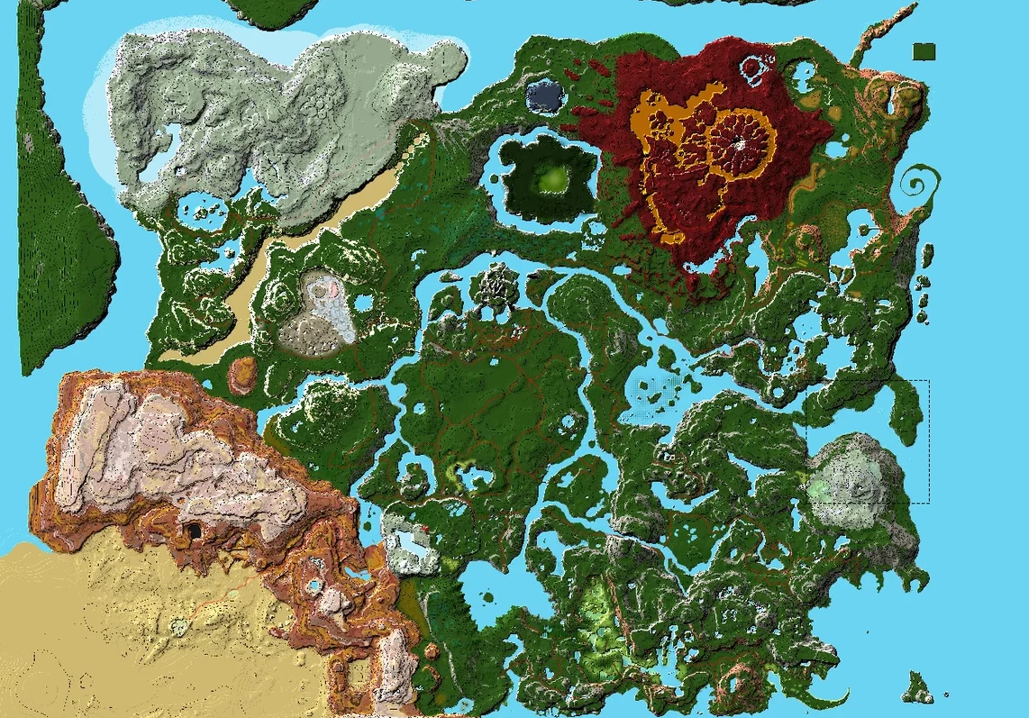 玩家在《我的世界》中還原《曠野之息》海拉爾大陸