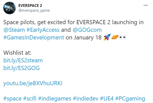 《永恆空間2》EA版1月18日推出 登陸Steam和GOG