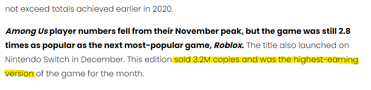 Switch版《我們之中》半月銷量320萬 成最賺錢版本