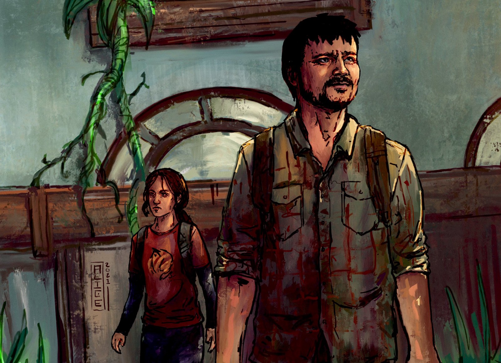 玩家用劇版《最後的生還者》角色替換遊戲版海報