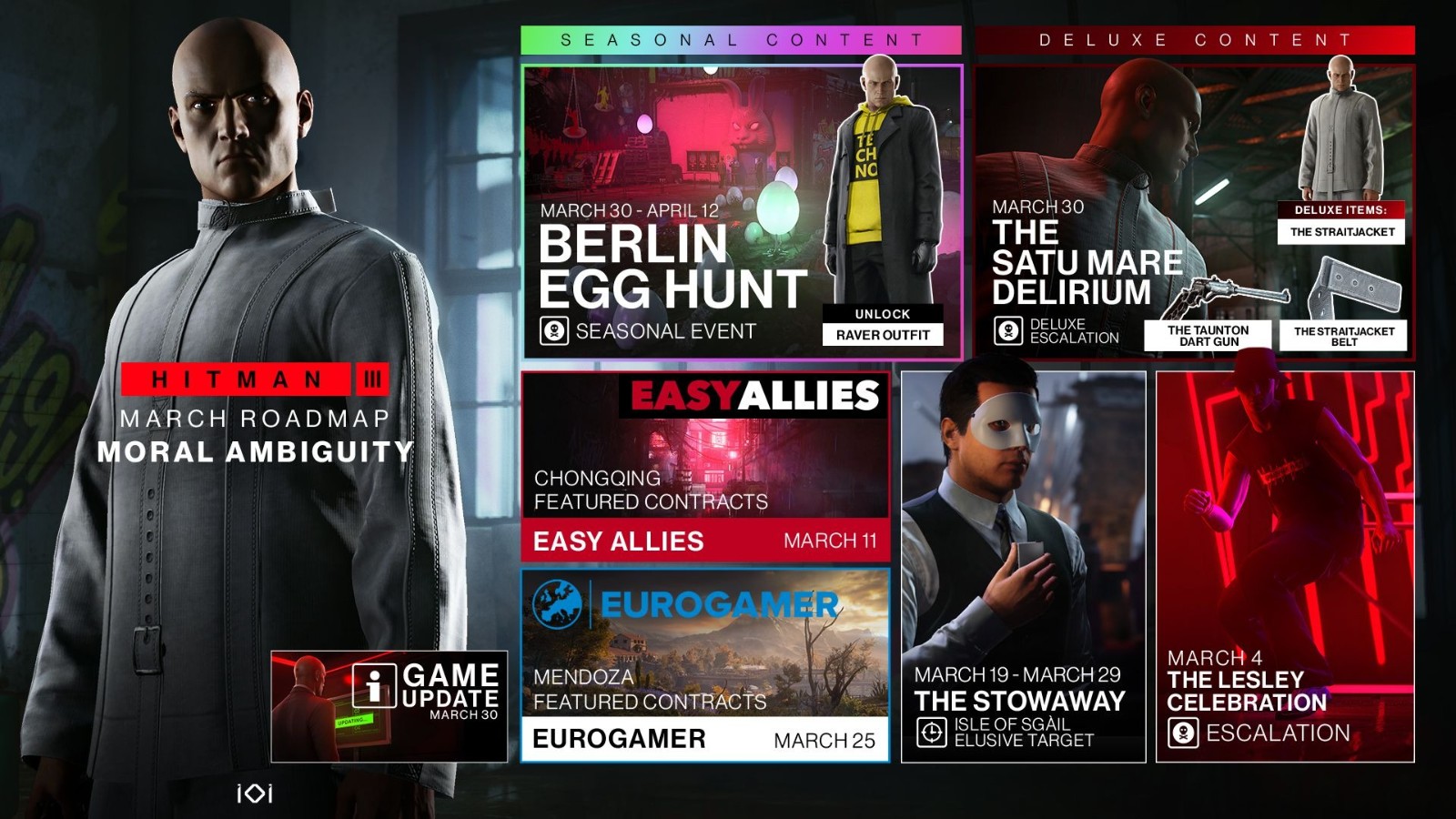 IO Interactive公布《殺手3》三月更新路線圖