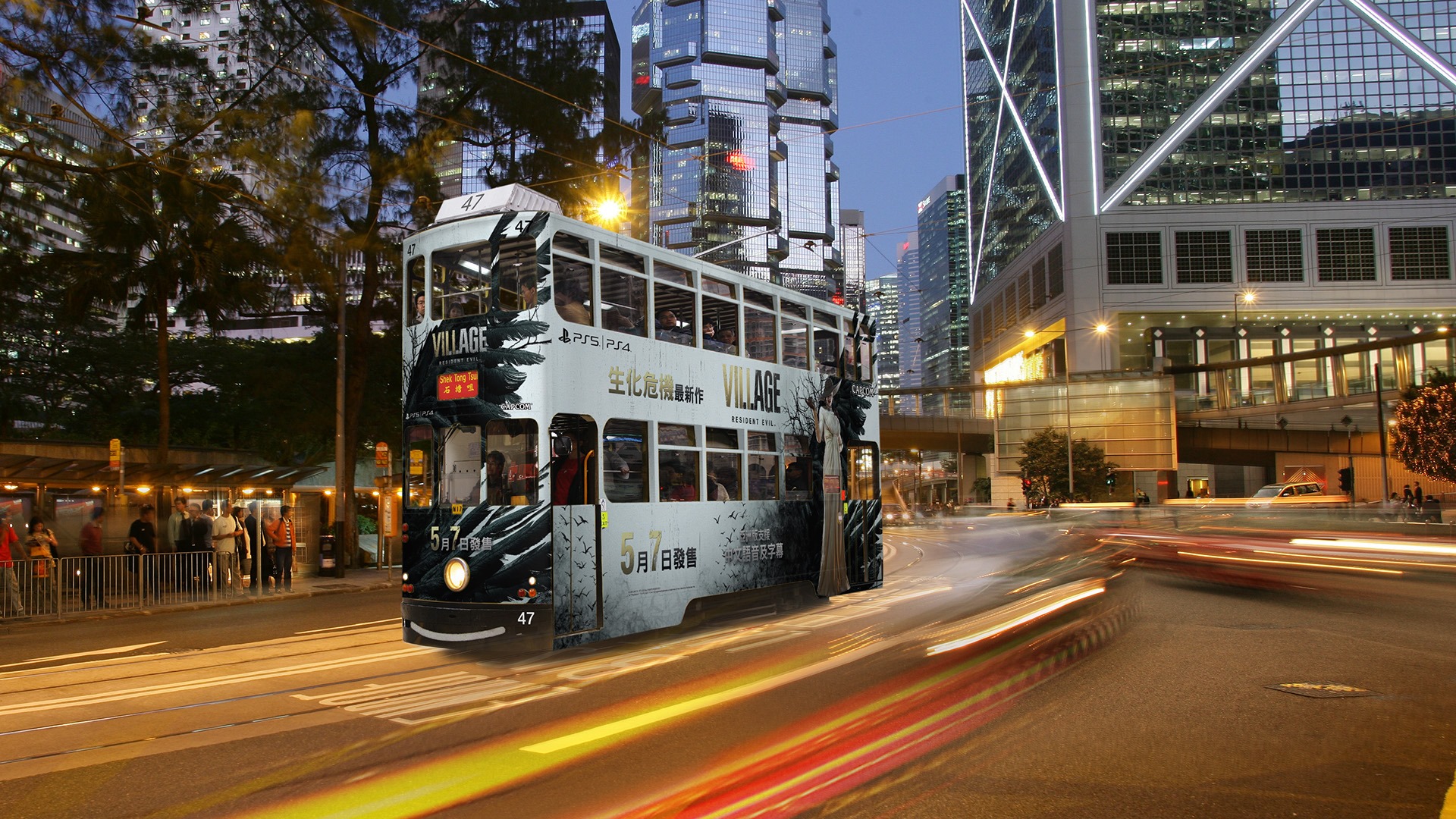 超大顯眼！香港現《惡靈古堡8》雙層電車廣告