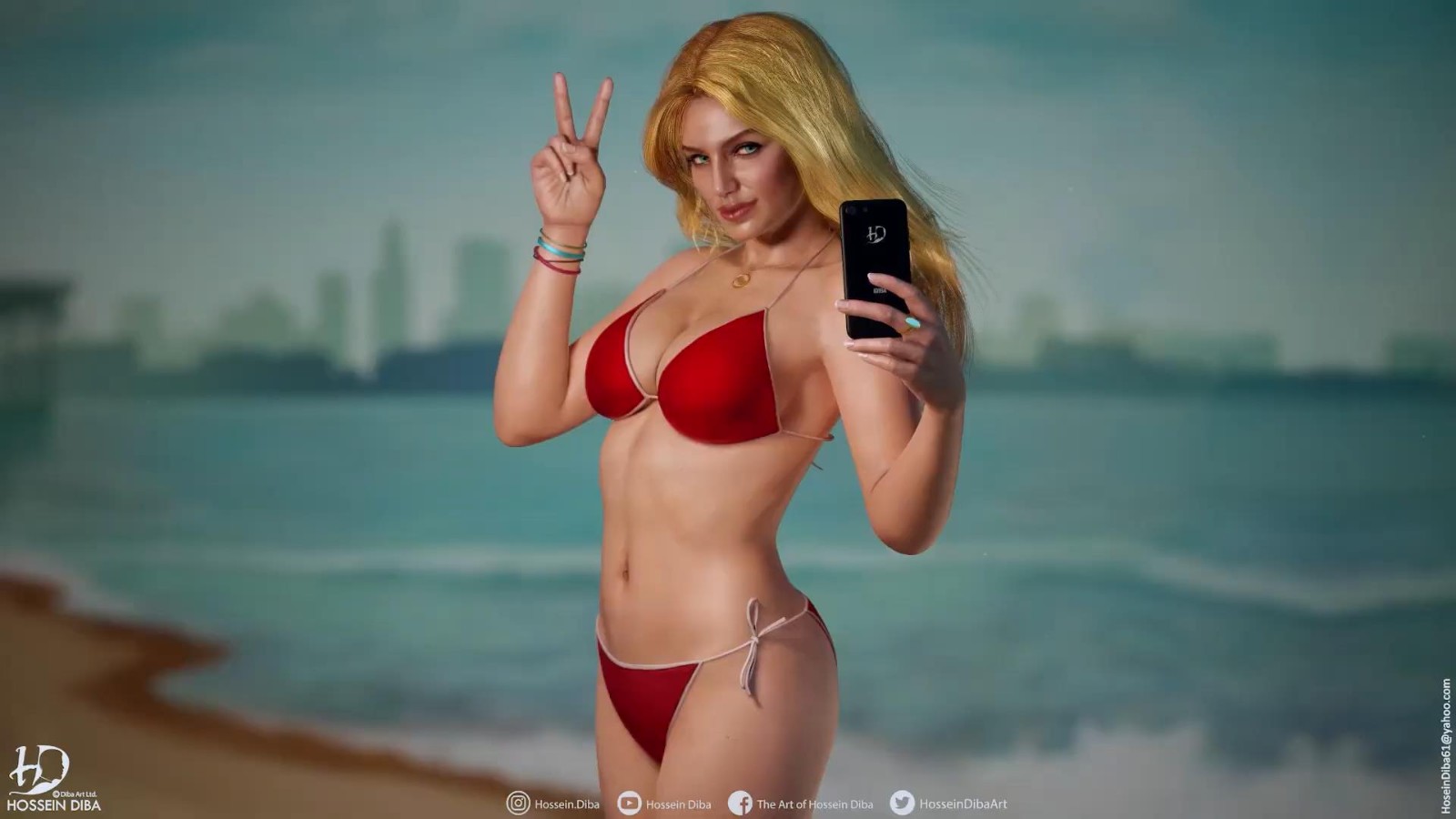 《俠盜獵車手5》封面女郎3D模型 比基尼美女性感自拍