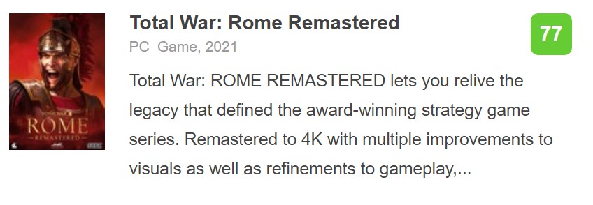 《全軍破敵：羅馬》重製版IGN 7分：現代化後對老玩家不友好