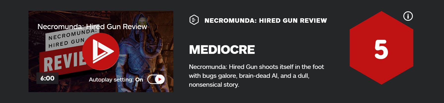 《奈克羅蒙達：槍手》IGN 5分：BUG超多AI腦殘