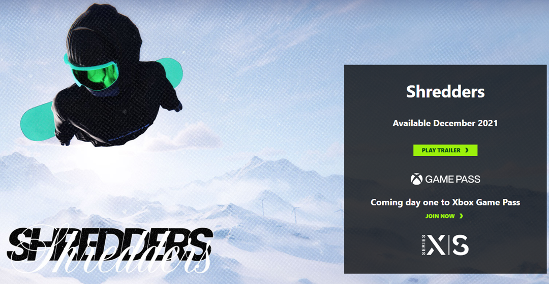E3：滑雪遊戲《Shredders》12月發售 首發加入XGP