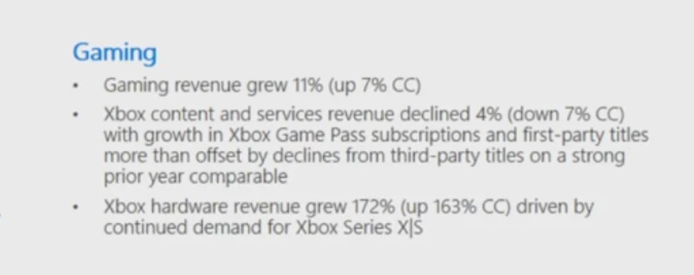 微軟Q4財報：新主機需求強烈 遊戲收入增長11%