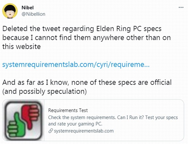 網傳《艾爾登法環》PC配置或是假的 竟跟碧血狂殺2一樣？