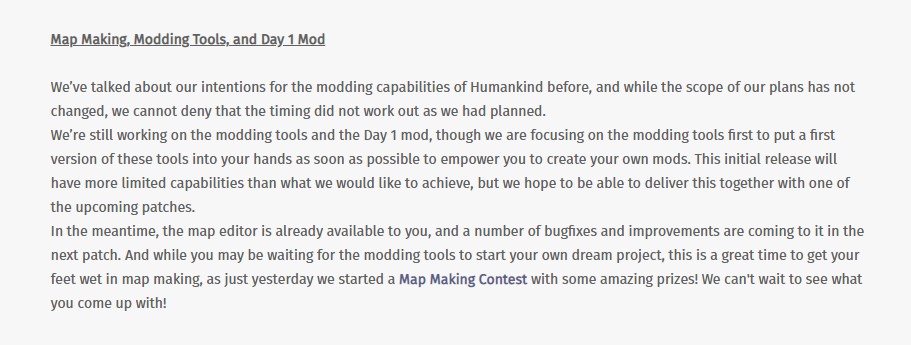 《人類》將很快加入MOD工具 讓玩家做喜歡的MOD