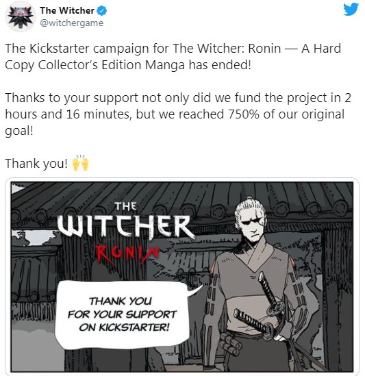 《巫師：浪人》漫畫眾籌終獲80萬美元 粉絲鼎力支持