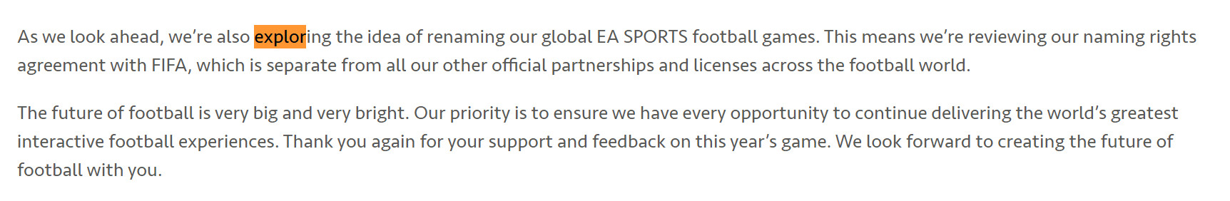 EA表示《FIFA 22》首發打破紀錄 可能會改名
