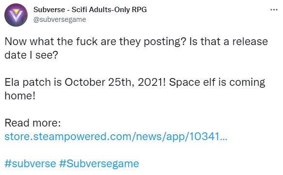 《Subverse》新大型更新10月25日發布 加入新內容