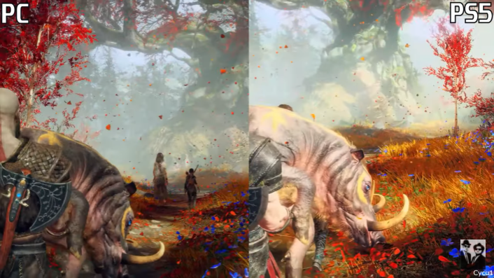 《戰神4》PC版與PS5版畫面對比 差距明顯