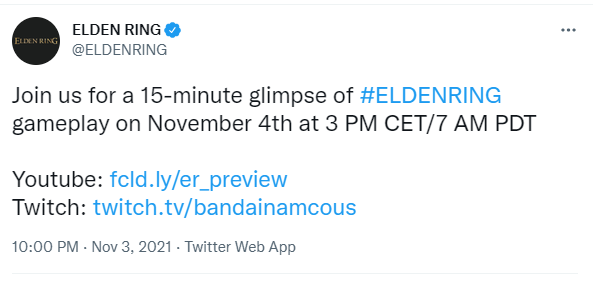 《艾爾登法環》明晚10點公布實機演示 時長為15分鐘