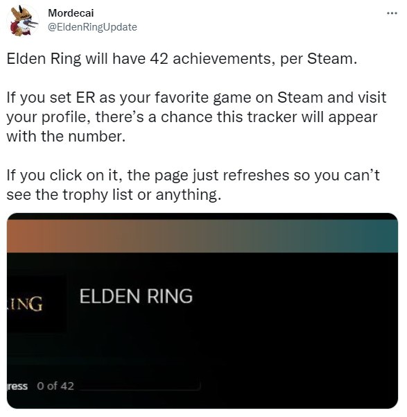 玩家發現《艾爾登法環》Steam成就有42個