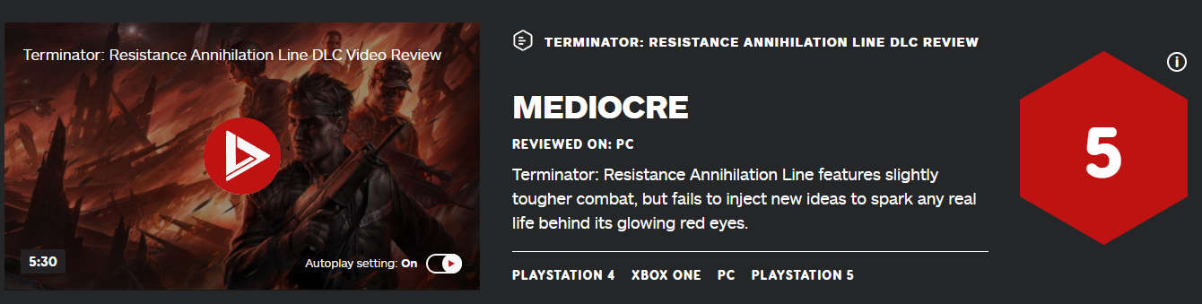 《終結者：抵抗》DLC IGN 5分 戰鬥加強但缺乏新鮮感