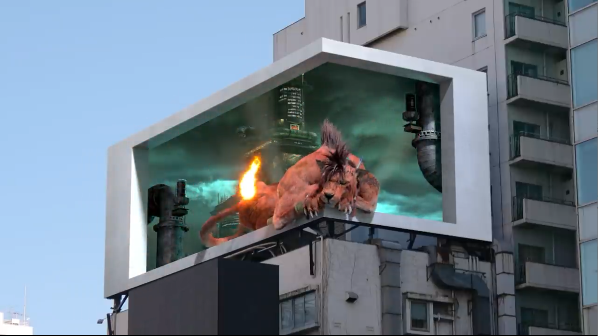 SE官方發布《太空戰士7 重製版》裸眼3D廣告 赤紅13逃到日本大街