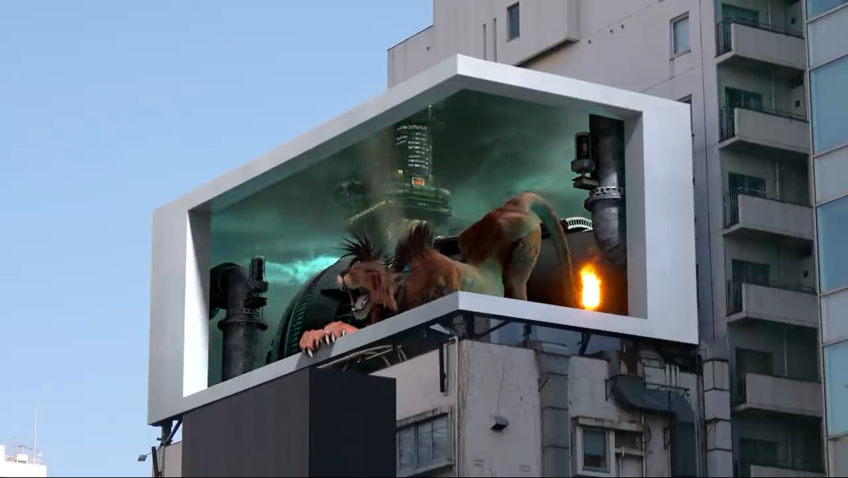 SE官方發布《太空戰士7 重製版》裸眼3D廣告 赤紅13逃到日本大街