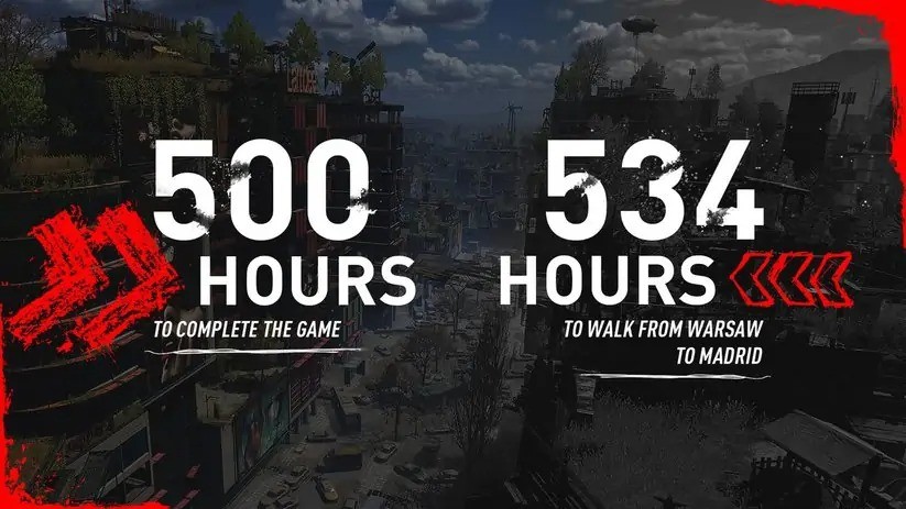 《垂死之光2》完整完成遊戲需要花費500個小時