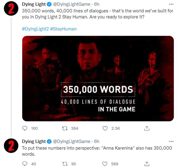 《垂死之光2》台詞數量曝光 三十五萬個單詞、四萬行台詞