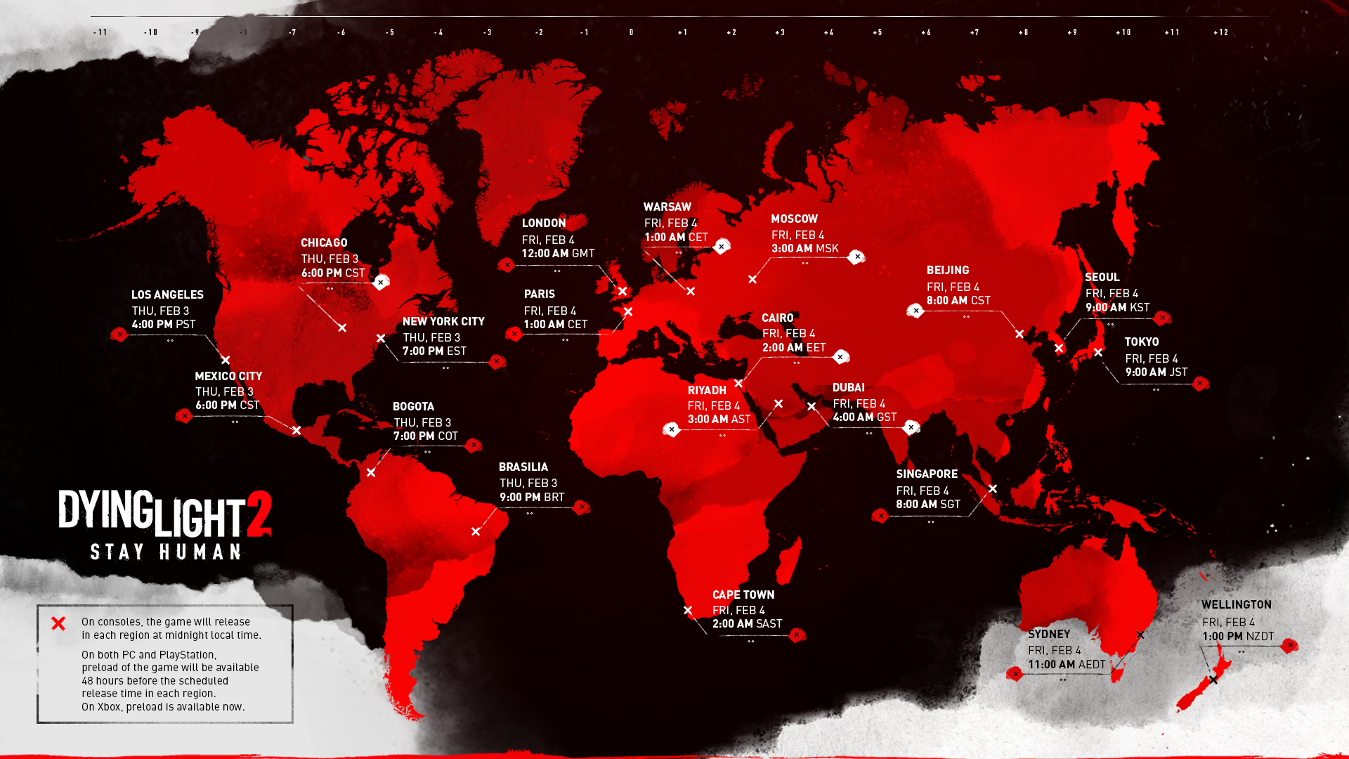 《垂死之光2：人與仁之戰》發售及預載時間地圖公布 大小約25-38GB