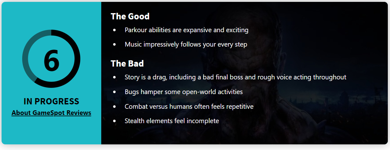 《垂死之光2》IGN 7分：bug太多、主線劇情可遺忘