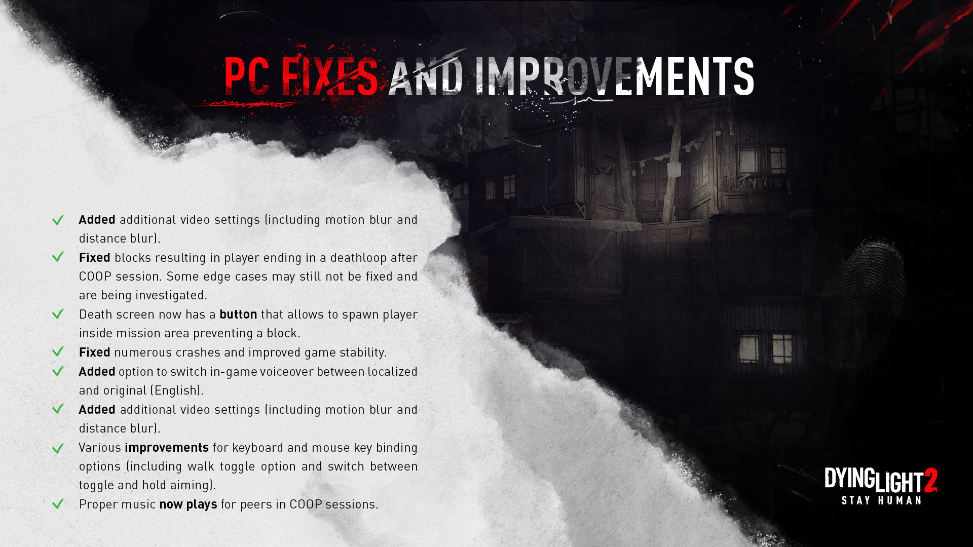 《垂死之光2》PC更新上線 修複玩家無限死亡循環問題