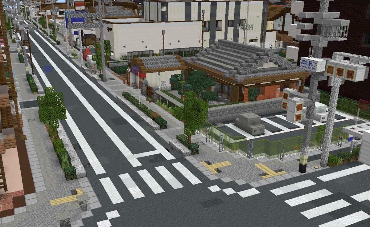 玩家組織打造《我的世界》都市MOD 極盡還原大阪郊外風貌