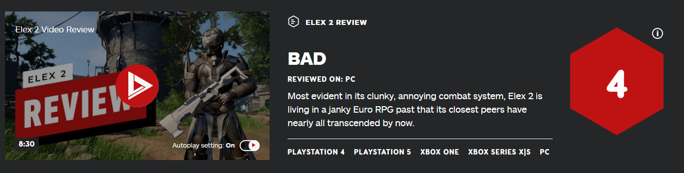 《Elex 2》IGN 4分：一個活在過去的RPG
