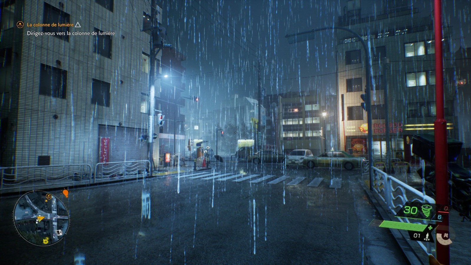 《幽靈線：東京》下的雨實際上不是水 是真漢字“雨”