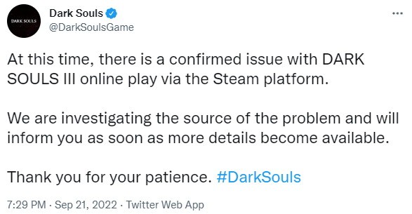《黑暗靈魂3》PC版在線伺服器再次被關閉 又出問題了