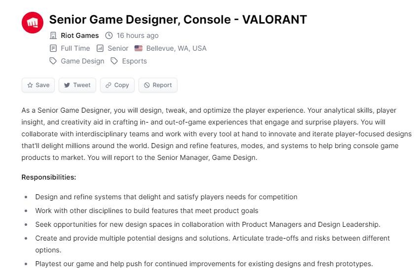 拳頭招聘《Valorant》主機版開發者 遊戲或將登陸主機平台