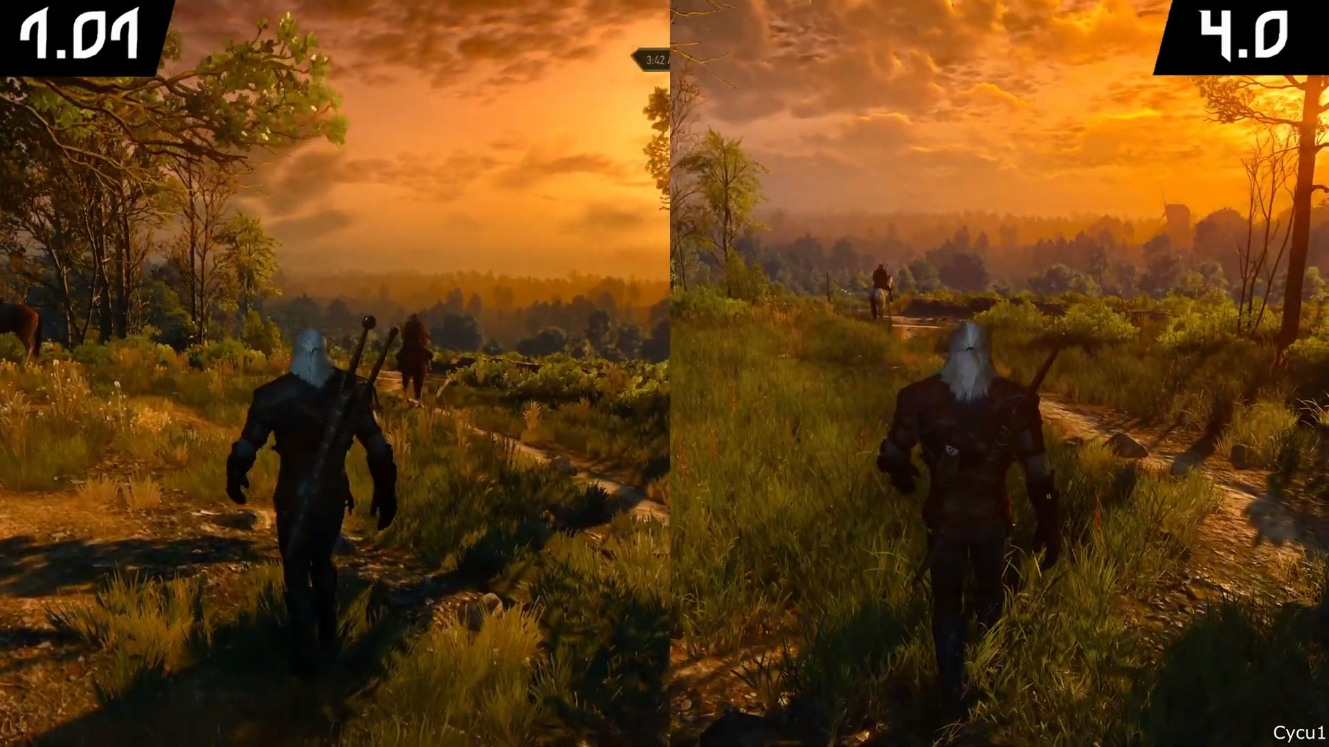 《巫師3》PC畫面對比：首發版vs次世代版