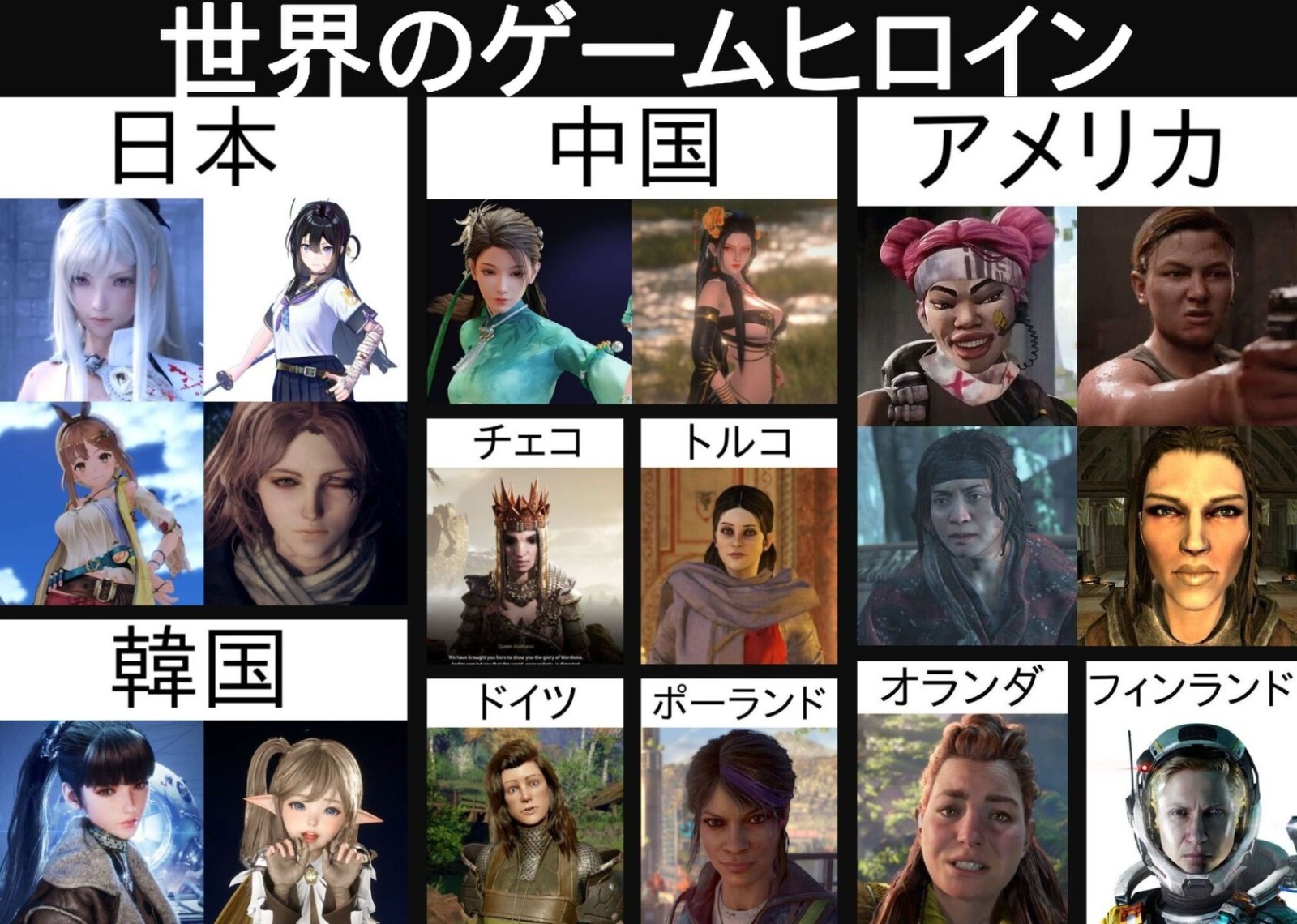 日本網友吐槽世界各國遊戲女角形象：還是中日韓靠譜