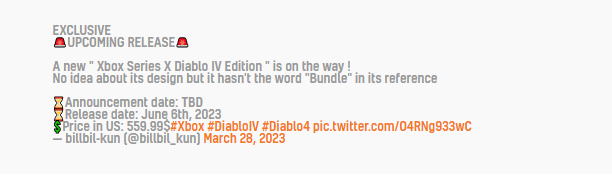 傳聞：《暗黑破壞神4》限定版XSX主機6月6日發售