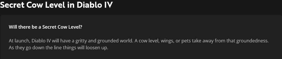 《暗黑破壞神4》發售時或許真的“沒有奶牛關”