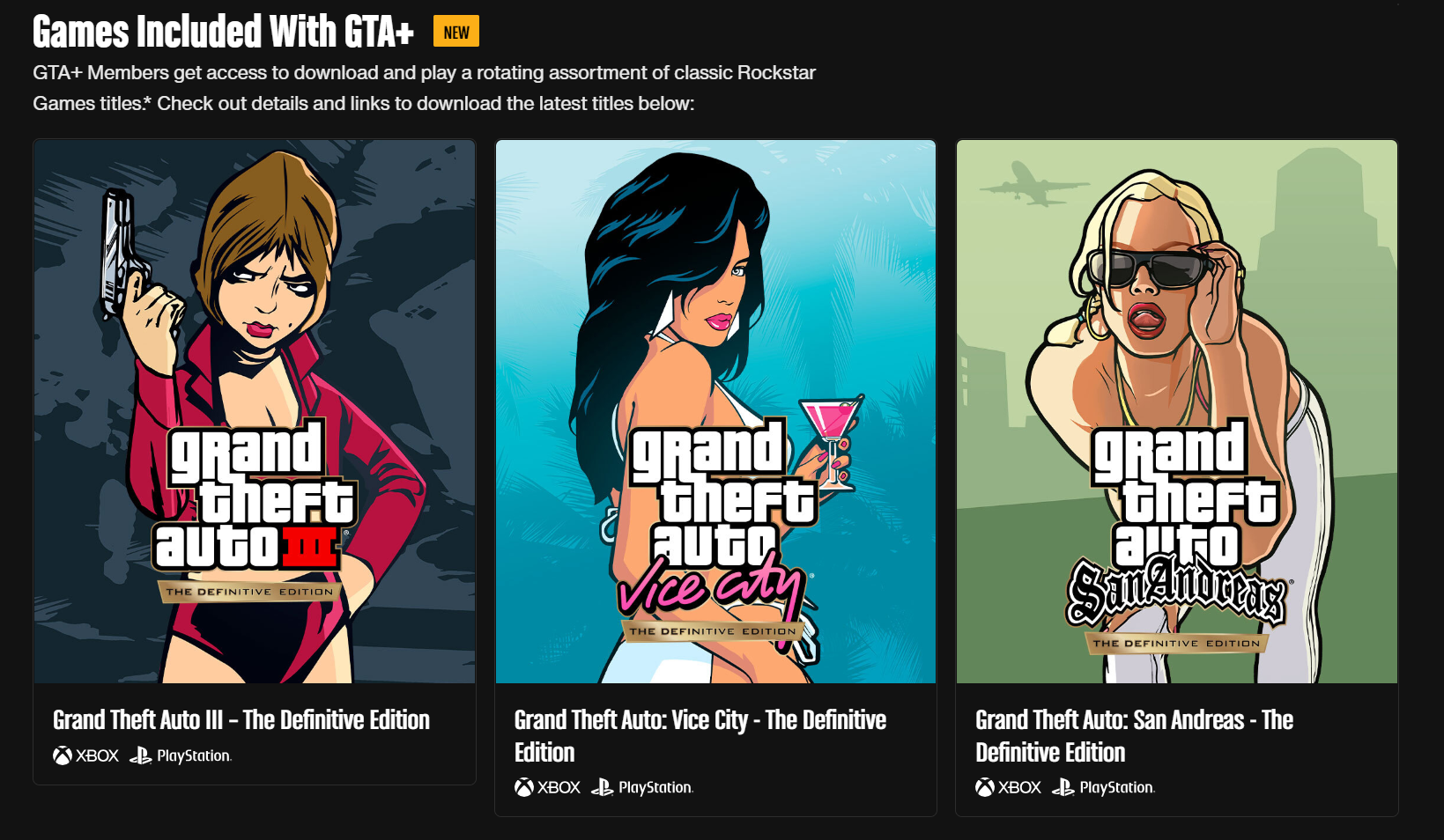 R星訂閱服務GTA+新增遊戲：《GTA：三部曲-終極版》